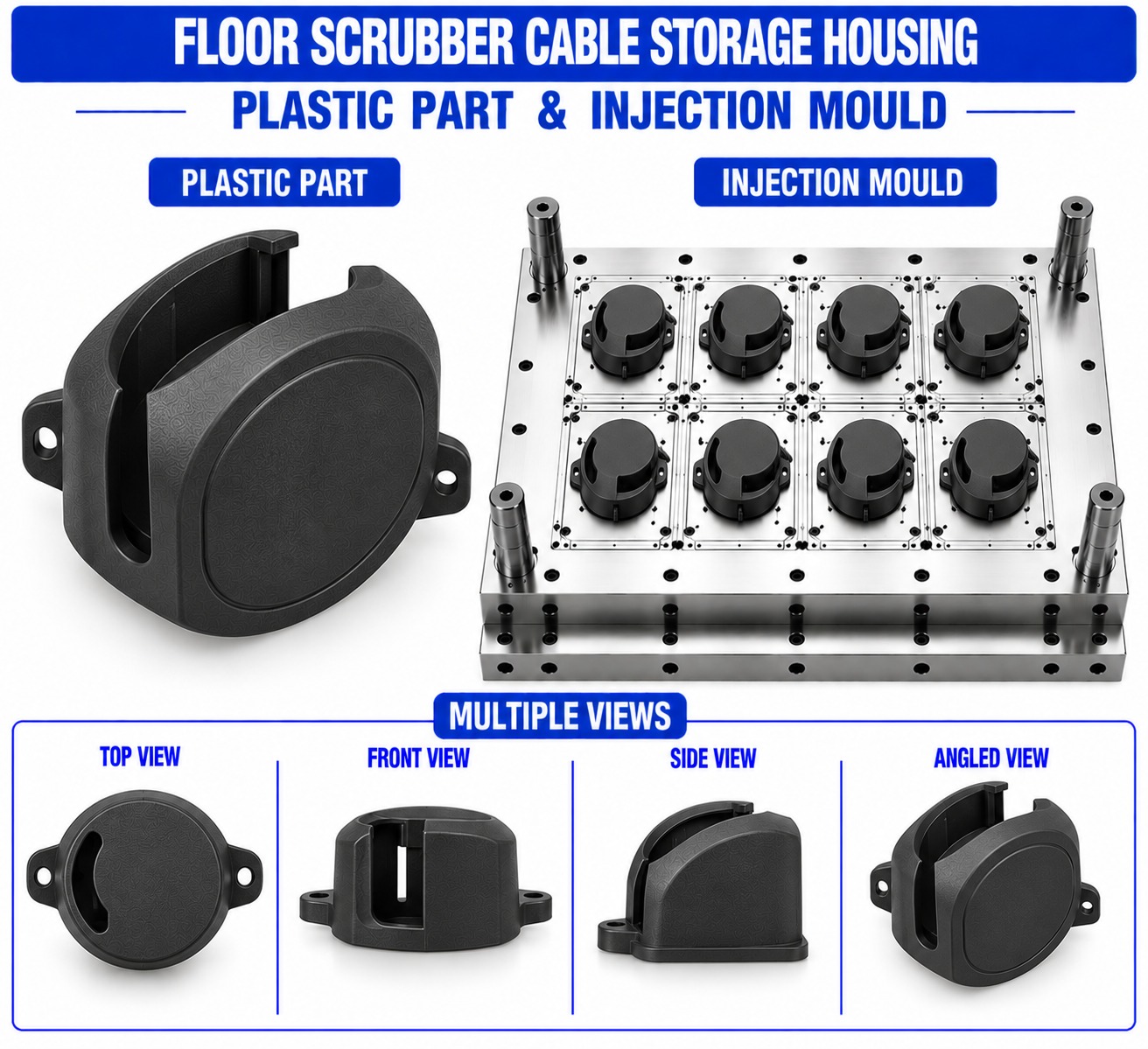 Floor Scrubber Plastic Cable Storage Housing Mould and Moulding Service